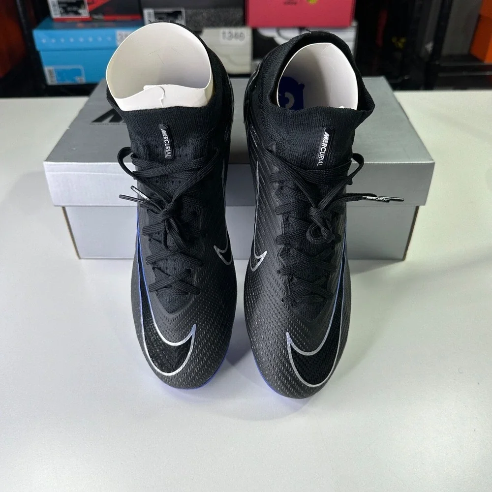 Nike Zoom Superfly 9 Elite FG Black Blue DJ4977-040 Men's 7/Women 8.5 Cleats NEW